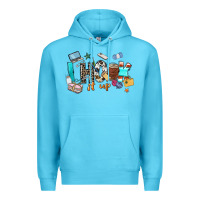 Ocean Blue i hook it up sewing Premium Hoodie - Zillion Design Studio
