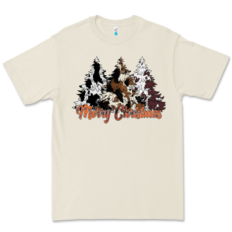 Merry Christmas Cowhide Trees Premium Tee by CowhideDigitalArt | Teevron