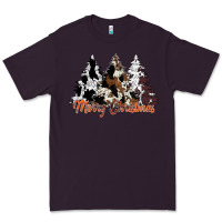 Plum merry christmas cowhide trees Premium Tee - CowhideDigitalArt