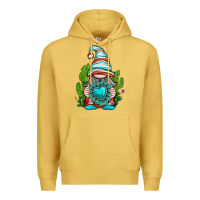 Antique Gold western gnome with turquoise gemstone Premium Hoodie - texasbilliewilder