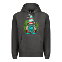 Charcoal Heather western gnome with turquoise gemstone Premium Hoodie - texasbilliewilder