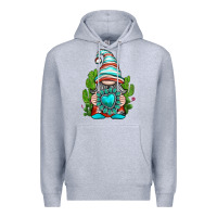 Heather Grey western gnome with turquoise gemstone Premium Hoodie - texasbilliewilder