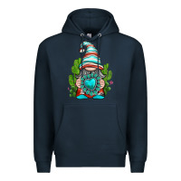 Navy western gnome with turquoise gemstone Premium Hoodie - texasbilliewilder
