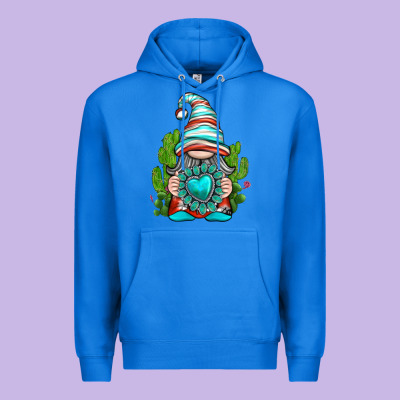 Premium Hoodie western gnome with turquoise gemstone
