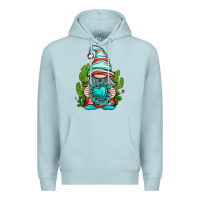 Blue Mist western gnome with turquoise gemstone Premium Hoodie - texasbilliewilder