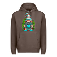 Coffee western gnome with turquoise gemstone Premium Hoodie - texasbilliewilder
