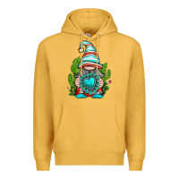 Mustard western gnome with turquoise gemstone Premium Hoodie - texasbilliewilder