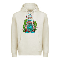 Oatmeal Heather western gnome with turquoise gemstone Premium Hoodie - texasbilliewilder
