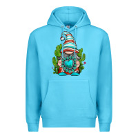 Ocean Blue western gnome with turquoise gemstone Premium Hoodie - texasbilliewilder