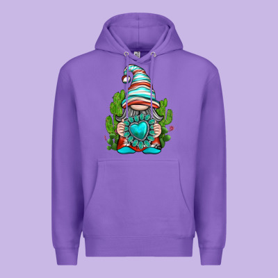 Premium Hoodie western gnome with turquoise gemstone