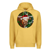 Antique Gold Longhorn Cow Christmas Premium Hoodie - RanaPortraitStore