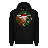 Black Longhorn Cow Christmas Premium Hoodie - RanaPortraitStore