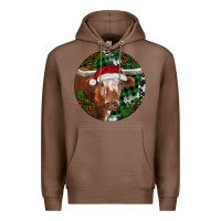 Chestnut Longhorn Cow Christmas Premium Hoodie - RanaPortraitStore