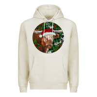 Oatmeal Heather Longhorn Cow Christmas Premium Hoodie - RanaPortraitStore