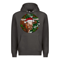 Smoke Longhorn Cow Christmas Premium Hoodie - RanaPortraitStore
