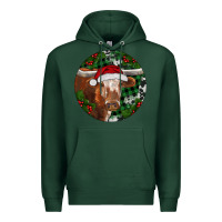 Sports Green Longhorn Cow Christmas Premium Hoodie - RanaPortraitStore