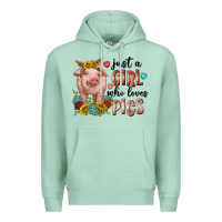 Seafoam western just girl who loves pigs Premium Hoodie - texasbilliewilder