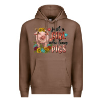 Chestnut western just girl who loves pigs Premium Hoodie - texasbilliewilder