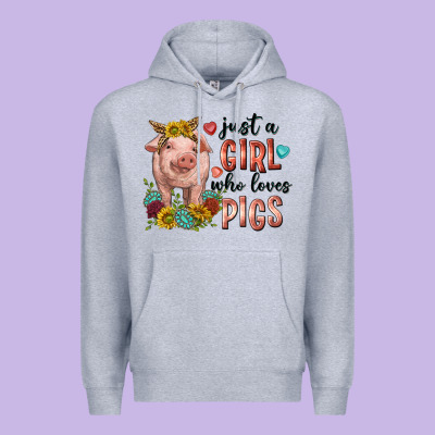 Premium Hoodie western just girl who loves pigs