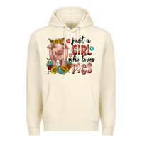 Sandshell western just girl who loves pigs Premium Hoodie - texasbilliewilder