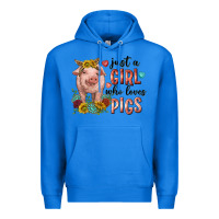 True Royal western just girl who loves pigs Premium Hoodie - texasbilliewilder