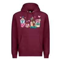 Burgundy mom coffee cup Premium Hoodie - AdoDesignShop