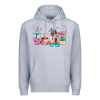 Heather Grey mom coffee cup Premium Hoodie - AdoDesignShop