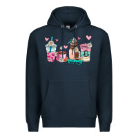Navy mom coffee cup Premium Hoodie - AdoDesignShop
