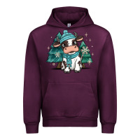 Mauve Wine winter i'm udderly freezing baby cow Urban Hoodie - MaliasSmallBusiness