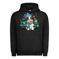 Pigment Black winter i'm udderly freezing baby cow Urban Hoodie - MaliasSmallBusiness