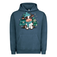 Pigment Midnight Navy winter i'm udderly freezing baby cow Urban Hoodie - MaliasSmallBusiness