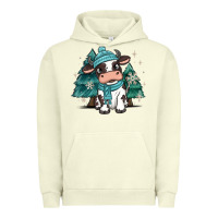 Pigment Pistachio winter i'm udderly freezing baby cow Urban Hoodie - MaliasSmallBusiness