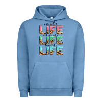 Pigment Pebble Blue wife life mom life best life Urban Hoodie - MaliasSmallBusiness