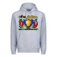 Heather Grey im an autism dad whats your superpower Premium Hoodie - Zillion Design Studio