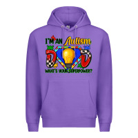 Purple im an autism dad whats your superpower Premium Hoodie - Zillion Design Studio