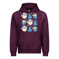 Mauve Wine santa claus doodles christmas Urban Hoodie - MaliasSmallBusiness