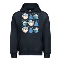 Navy santa claus doodles christmas Urban Hoodie - MaliasSmallBusiness