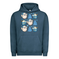 Pigment Midnight Navy santa claus doodles christmas Urban Hoodie - MaliasSmallBusiness