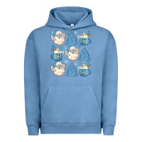 Pigment Pebble Blue santa claus doodles christmas Urban Hoodie - MaliasSmallBusiness