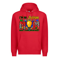 Red i'm an autism mom what's your superpower Premium Hoodie - Zillion Design Studio