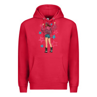 Cardinal western pink with stars and cowgirl Premium Hoodie - texasbilliewilder