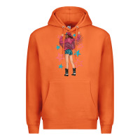 Carrot western pink with stars and cowgirl Premium Hoodie - texasbilliewilder