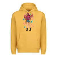 Mustard western pink with stars and cowgirl Premium Hoodie - texasbilliewilder