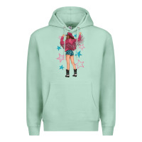 Seafoam western pink with stars and cowgirl Premium Hoodie - texasbilliewilder