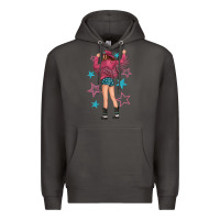 Smoke western pink with stars and cowgirl Premium Hoodie - texasbilliewilder