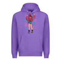 Purple western pink with stars and cowgirl Premium Hoodie - texasbilliewilder