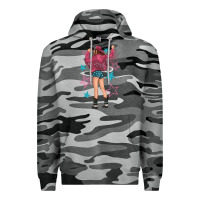 Slate Camo western pink with stars and cowgirl Premium Hoodie - texasbilliewilder