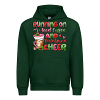 Forest Green running on iced coffee and christmas cheer Urban Hoodie - MaliasSmallBusiness