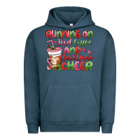 Pigment Midnight Navy running on iced coffee and christmas cheer Urban Hoodie - MaliasSmallBusiness