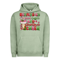 Pigment Oil Green running on iced coffee and christmas cheer Urban Hoodie - MaliasSmallBusiness